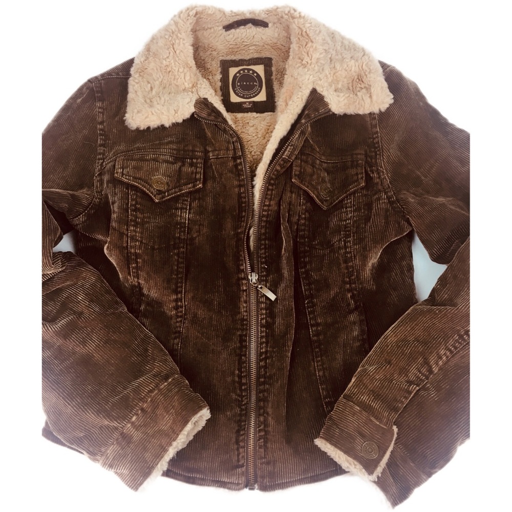 Giacca Corduroy Sherpa Jacket SZ M Brown Pockets